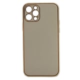 Nettech Apple iPhone 12 Pro Uyumlu Coco Leather Seri Arka Koruma Kılıf (Gold) NT93572