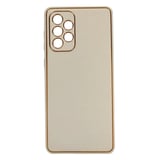Nettech Samsung Galaxy A53 Uyumlu Coco Leather Seri Arka Koruma Kılıf (Gold) NT93416