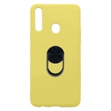 Nettech Samsung Galaxy A20S Uyumlu Leather Ring Nano Arka Koruma Kılıf (Sarı) NT83038