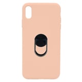 Nettech Apple iPhone XS Max Uyumlu Leather Ring Nano Arka Koruma Kılıf (Pembe) NT82958