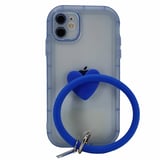 Nettech Apple iPhone 11 Uyumlu Halka Bilekli Şeffaf Seri Arka Koruma Kılıf (Mavi) NT97194