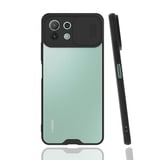 Nettech Xiaomi Mi 11 Lite Uyumlu Platin Kamera Kızaklı Arka Koruma Kılıf (Siyah) NT86853