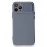 Nettech Apple iPhone 12 Pro Uyumlu Kızaklı Kamera Korumalı Arka Koruma Kılıf (Gri) NT86076
