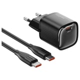 İPhone 1516 Samsung Xiaomi Uyumlu RealPower 30W GaN TypeC Hızlı Şarj Seti Siyah
