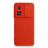 Nettech Xiaomi Mi 10T Uyumlu Kızaklı Kamera Korumalı Arka Koruma Kılıf (Kırmızı) NT87178