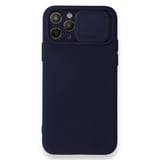 Nettech Apple iPhone 12 Pro Uyumlu Kızaklı Kamera Korumalı Arka Koruma Kılıf (Lacivert) NT84540