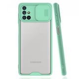 Nettech Samsung Galaxy M51 Uyumlu Platin Kamera Kızaklı Arka Koruma Kılıf (Su Yeşili) NT86701