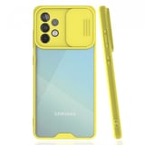 Nettech Samsung Galaxy A72 Uyumlu Platin Kamera Kızaklı Arka Koruma Kılıf (Sarı) NT86726