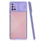 Nettech Samsung Galaxy A71 Uyumlu Platin Kamera Kızaklı Arka Koruma Kılıf (Lila) NT86688