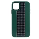 Nettech Apple iPhone 12 Pro Max Uyumlu Taşlı Deri Seri Arka Koruma Kılıf (Yeşil) NT101466