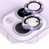 Nettech Apple iPhone 15 Plus Uyumlu Diamond Taşlı Model Kamera Cam Koruyucu (Mor) NT110776