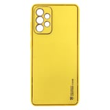 Nettech Samsung Galaxy A72 Uyumlu Coco Leather Seri Arka Koruma Kılıf (Sarı) NT90543