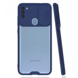 Nettech Samsung Galaxy A11 Uyumlu Platin Kamera Kızaklı Arka Koruma Kılıf (Lacivert) NT86662