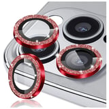 Nettech Apple iPhone 14 Pro Uyumlu Diamond Taşlı Model Kamera Cam Koruyucu (Kırmızı) NT110758