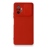 Nettech Xiaomi Redmi Note 10 Pro 4G Uyumlu Kızaklı Kamera Korumalı Arka Koruma Kılıf (Kırmızı) NT87161