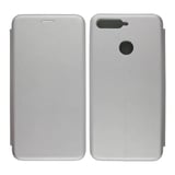 Nettech Huawei Y6 2018 Uyumlu Lüx Seri Kapaklı Kılıf (Gri) VR18219
