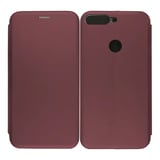 Nettech Huawei Y7 2018 Uyumlu Lüx Seri Kapaklı Kılıf (Mürdüm) VR18152