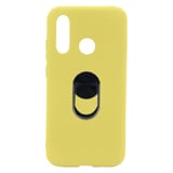 Nettech Huawei Y6P Uyumlu Leather Ring Nano Arka Koruma Kılıf (Sarı) NT83075