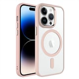 Nettech Apple iPhone 14 Pro Uyumlu Soft Akrilik Magsafe Seri Arka Koruma Kılıf (Pembe) NT98126