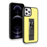 Nettech Apple iPhone 12 Pro Max Uyumlu MicroCase Mıknatıs Yüzüklü Arka Koruma Kılıf (Sarı) NT86932