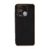 Nettech Xiaomi Redmi 12C Uyumlu Golden Luxury Arka Koruma Kılıf (Siyah) NT105739