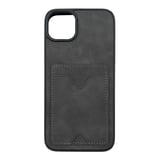 Nettech Apple iPhone 15 Pro Max Uyumlu NTN028 Deri Kartlık Arka Koruma Kılıf (Gri) NT107233
