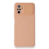 Nettech Xiaomi Redmi Note 10 Uyumlu Kızaklı Kamera Korumalı Arka Koruma Kılıf (Pembe) NT87156