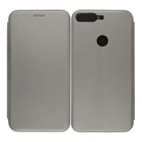 Nettech Huawei Y7 2018 Uyumlu Lüx Seri Kapaklı Kılıf (Gri) VR18150