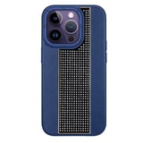 Nettech Apple iPhone 13 Pro Uyumlu Taşlı Deri Seri Arka Koruma Kılıf (Lacivert) NT101472