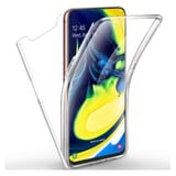 Exquıs Samsung Galaxy A80 Uyumlu Ön ve Arka Koruma 360 Full Kaplama (Şeffaf) VR18444