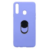 Nettech Samsung Galaxy A20S Uyumlu Leather Ring Nano Arka Koruma Kılıf (Mor) NT83033