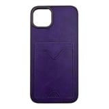 Nettech Apple iPhone 14 Pro Max Uyumlu NTN028 Deri Kartlık Arka Koruma Kılıf (Mor) NT107129