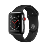 Apple Watch Series 3  Paslanmaz Çelik  42mm  Cellular  Gece yarısı