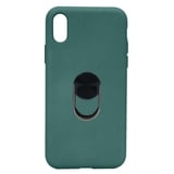 Nettech Apple iPhone XS Max Uyumlu Leather Ring Nano Arka Koruma Kılıf (Yeşil) NT82956