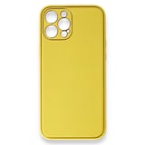 Nettech Apple iPhone 12 Pro Uyumlu Coco Leather Seri Arka Koruma Kılıf (Sarı) NT84726