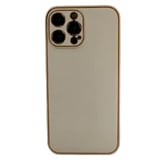 Nettech Apple iPhone 13 Pro Max Uyumlu Coco Leather Seri Arka Koruma Kılıf (Gold) NT93569