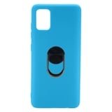 Nettech Samsung Galaxy A41 Uyumlu Leather Ring Nano Arka Koruma Kılıf (Mavi) NT83057
