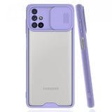 Nettech Samsung Galaxy M51 Uyumlu Platin Kamera Kızaklı Arka Koruma Kılıf (Lila) NT86700