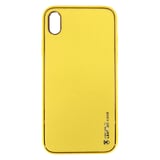 Nettech Apple iPhone XR Uyumlu Coco Leather Seri Arka Koruma Kılıf (Sarı) NT90423