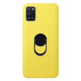 Nettech Samsung Galaxy A31 Uyumlu Leather Ring Nano Arka Koruma Kılıf (Sarı) NT83083