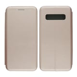 Nettech Samsung Galaxy S10 Uyumlu Lüx Seri Kapaklı Kılıf (Rose Gold) VR18113