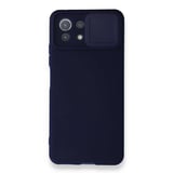 Nettech Xiaomi Mi 11 Lite Uyumlu Kızaklı Kamera Korumalı Arka Koruma Kılıf (Lacivert) NT87187