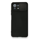 Nettech Xiaomi Mi 11 Lite Uyumlu Kızaklı Kamera Korumalı Arka Koruma Kılıf (Siyah) NT87186