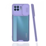Nettech Oppo Reno 4 Lite Uyumlu Platin Kamera Kızaklı Arka Koruma Kılıf (Lila) NT86869