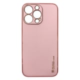 Nettech Apple iPhone 13 Pro Uyumlu Coco Leather Seri Arka Koruma Kılıf (Pembe) NT90459