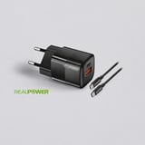 RealPower 33W GaN TypeC USBA Hızlı Şarj Seti + TypeC Kablo