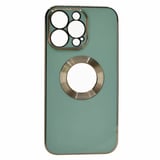Nettech Apple iPhone 13 Pro Uyumlu Halkalı Logo Seri Arka Koruma Kılıf (Yeşil) NT97167