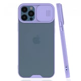 Nettech Apple iPhone 12 Pro Max Uyumlu Platin Kamera Kızaklı Arka Koruma Kılıf (Lila) NT86658