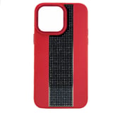 Nettech Apple iPhone 13 Pro Uyumlu Taşlı Deri Seri Arka Koruma Kılıf (Kırmızı) NT101473