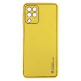 Nettech Samsung Galaxy A22 4G Uyumlu Coco Leather Seri Arka Koruma Kılıf (Sarı) NT90513